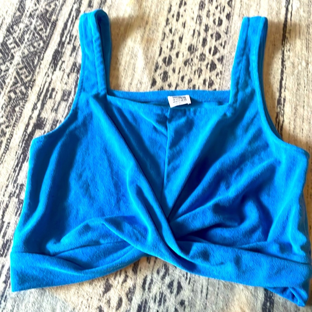 Cotton on blue crop top size 14 16 NWT